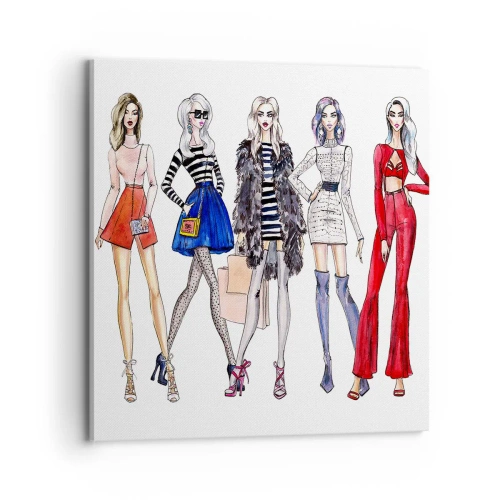 Schilderen op canvas - Elke week Fashion Week - 70x70 cm