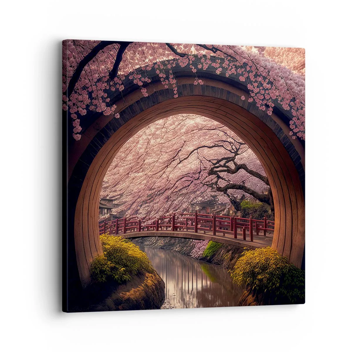 Schilderen op canvas - Japanse lente - 30x30 cm