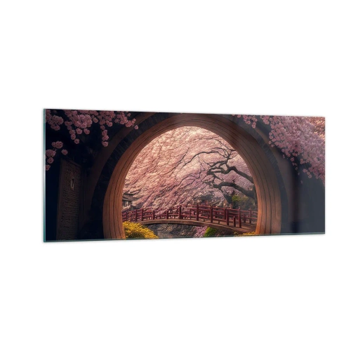 Schilderen op glas - Japanse lente - 100x40 cm