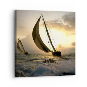 Schilderen op canvas - Met de wind en tegen de wind - 30x30 cm