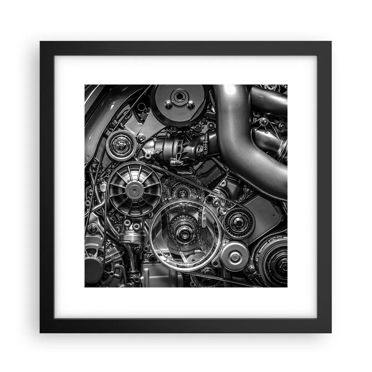 Poster in een zwarte lijst - De poëzie van mechanica - 30x30 cm