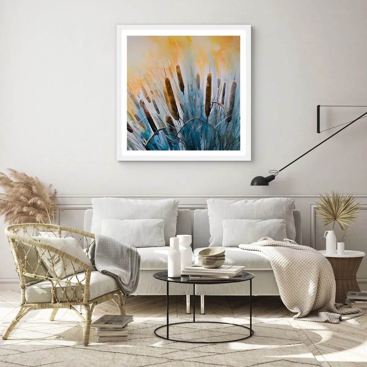 Poster in een witte lijst - De kou van het water, de hitte van de zon - 30x30 cm