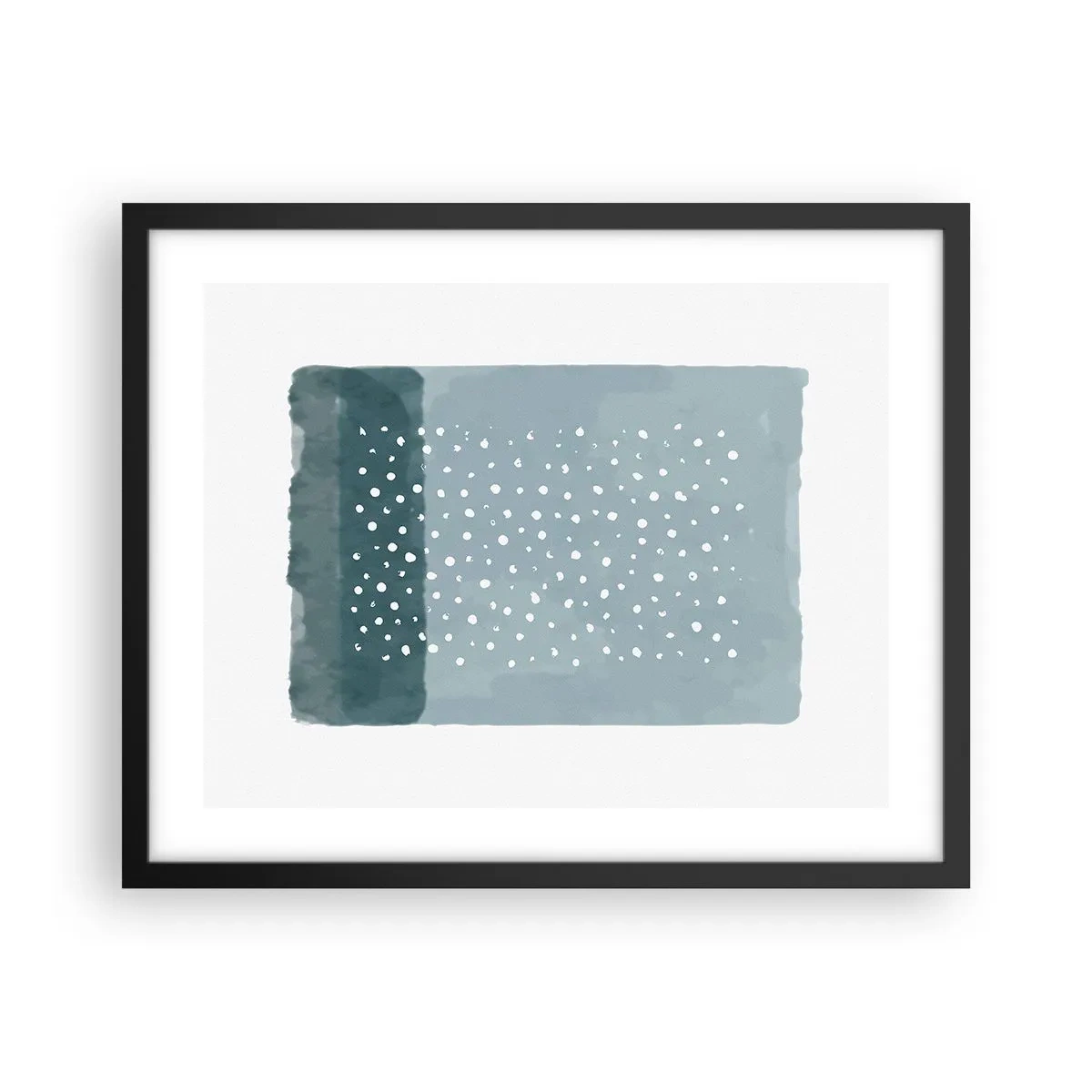 Poster in een zwarte lijst - Gegroeid op blauw - 50x40 cm