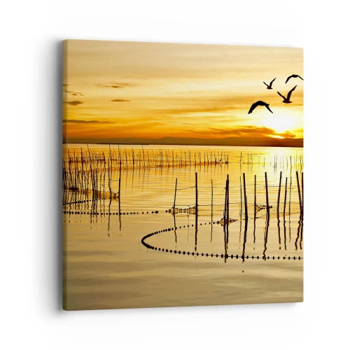 Schilderen op canvas - In de visserij - 40x40 cm