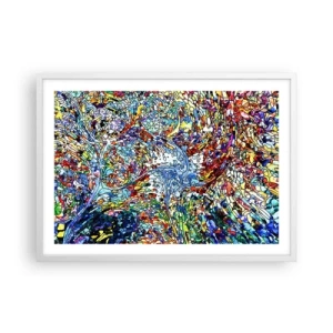 Poster in een witte lijst - Glas in lood druppel - 70x50 cm