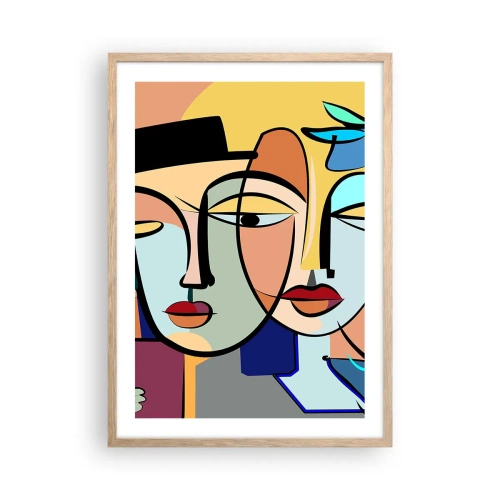 Een poster in een licht eiken lijst - Picasso's randez-vous - 50x70 cm