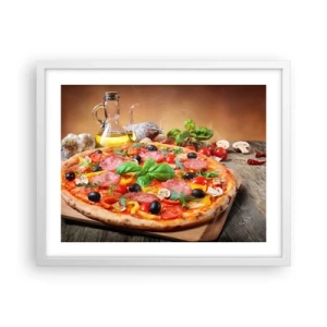 Poster in een witte lijst - Met echte Italiaanse smaak - 50x40 cm
