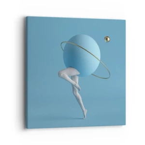 Schilderen op canvas - En de planeten zijn gek geworden - 40x40 cm