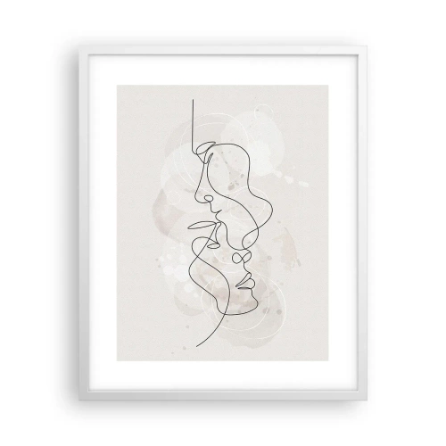 Poster in een witte lijst - Verstrikt in een omhelzing - 40x50 cm