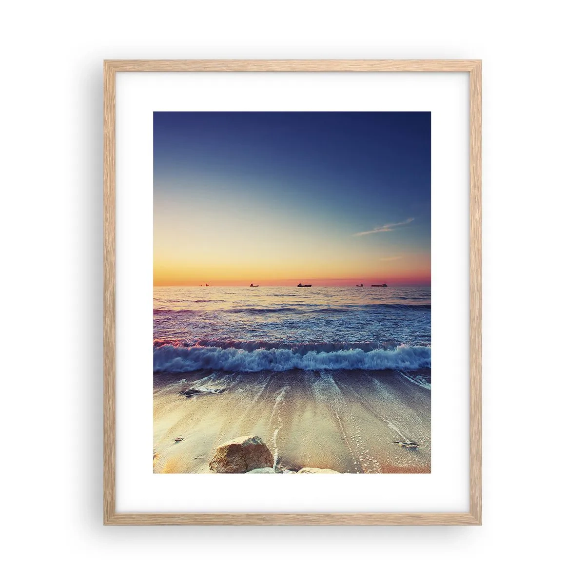 Een poster in een licht eiken lijst - Hoe zit het met de horizon? - 40x50 cm