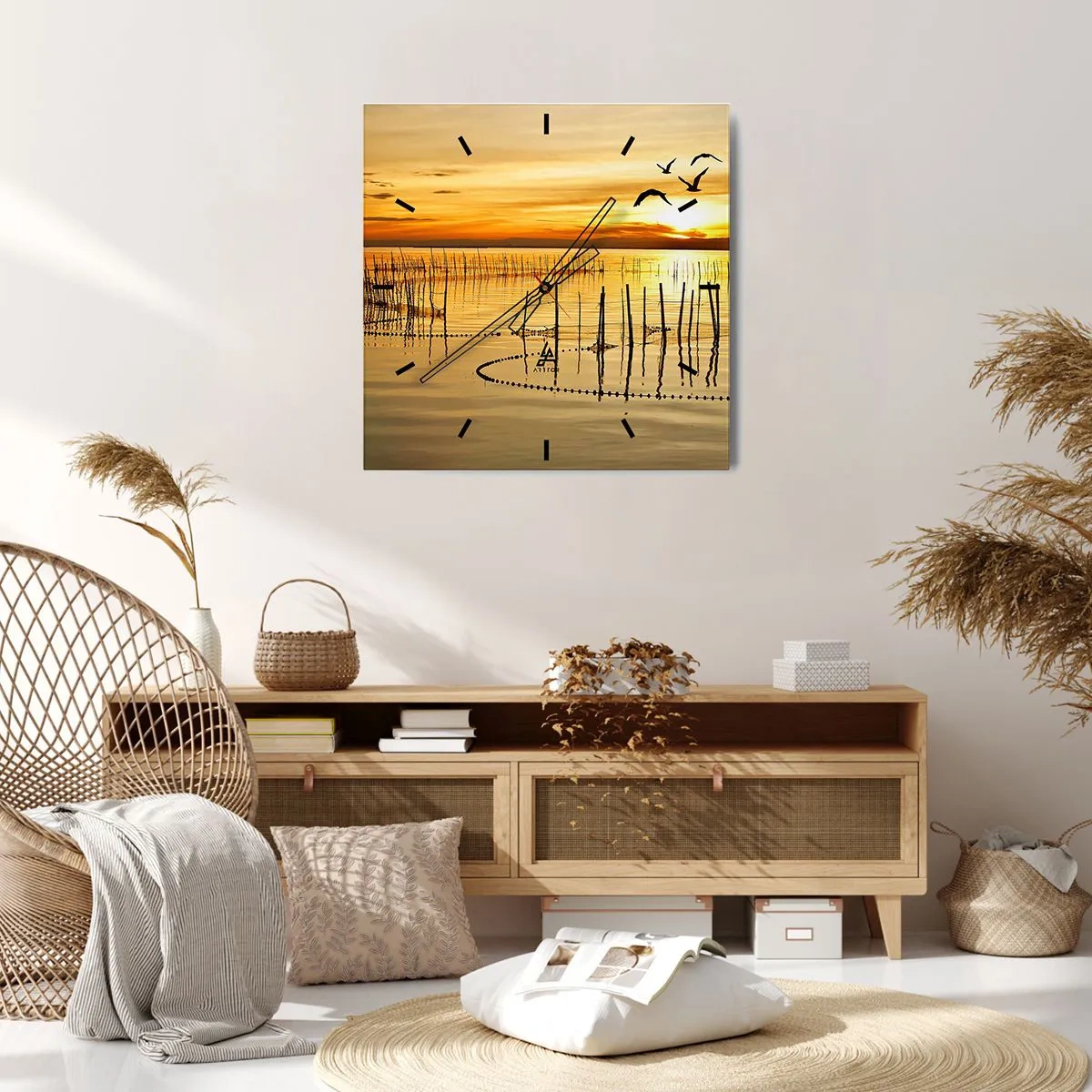 Wandklok - Klok - In de visserij - 30x30 cm