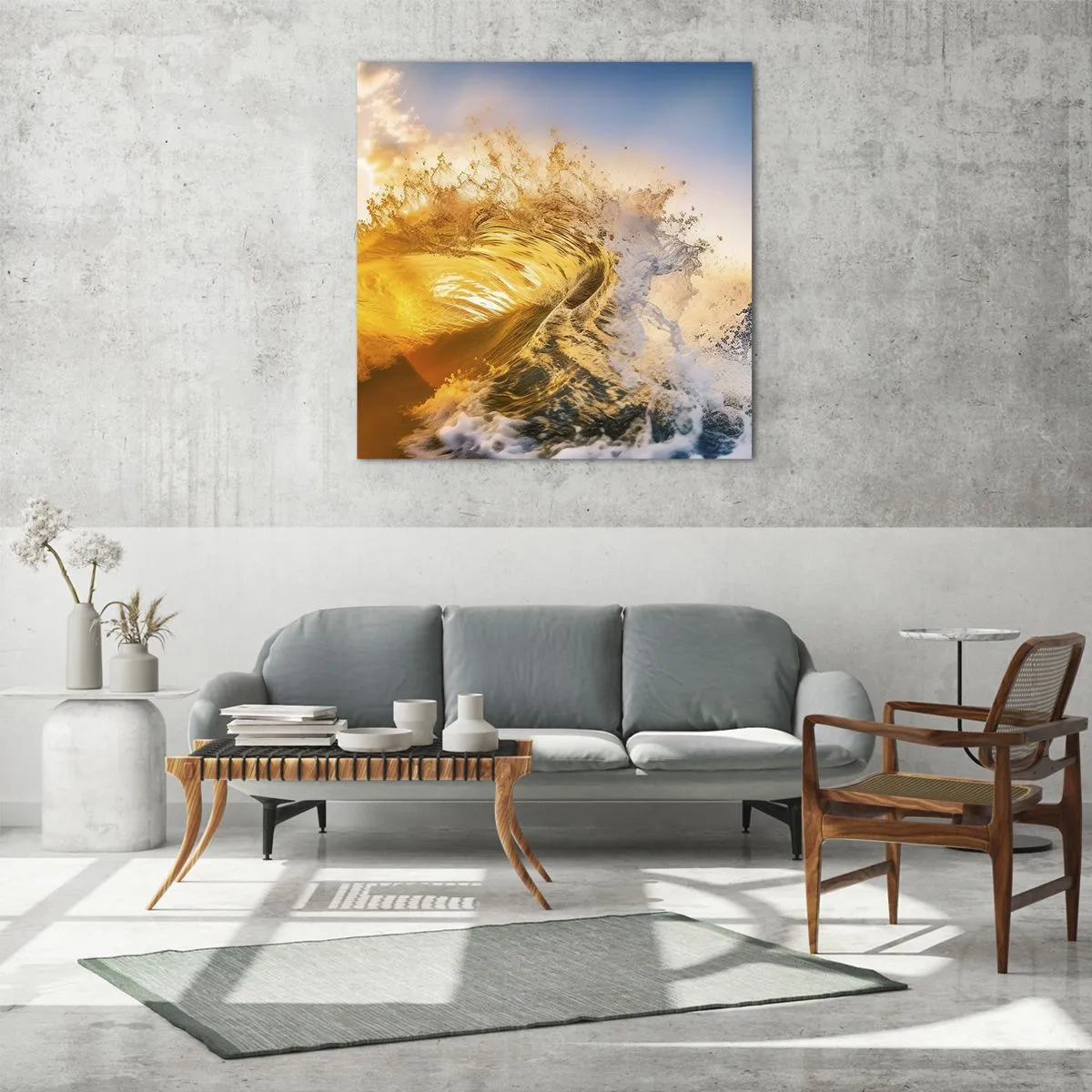 Schilderen op glas - Plezier in het zand - 30x30 cm