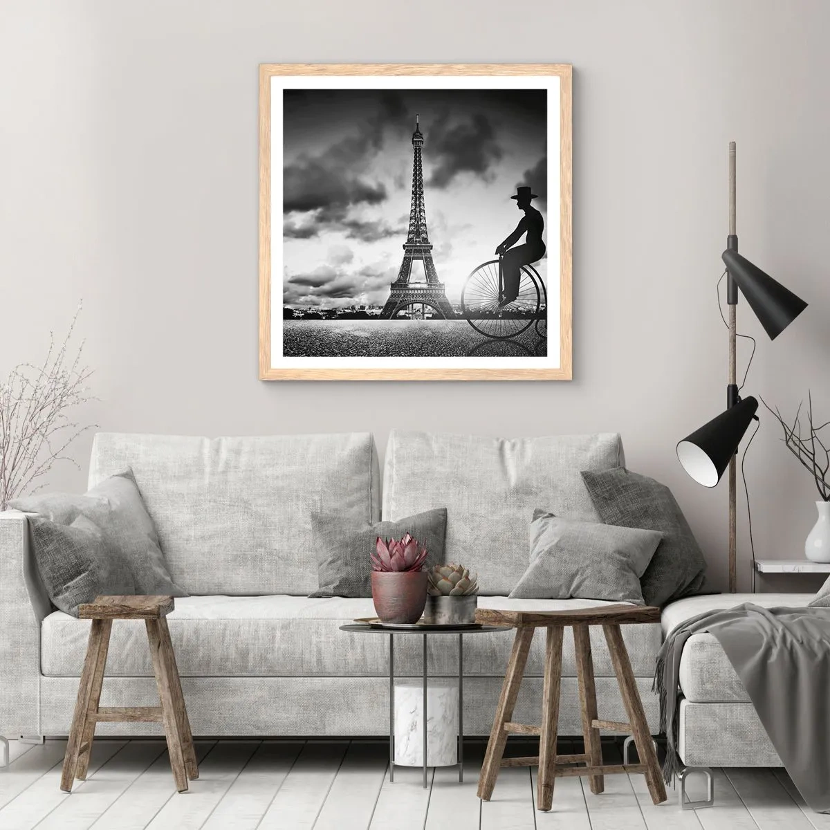 Een poster in een licht eiken lijst - Verlangen naar Belle Epoque - 30x30 cm
