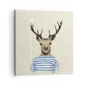 Schilderen op canvas - Omdat ik van gestreepte t-shirts hou! - 50x50 cm