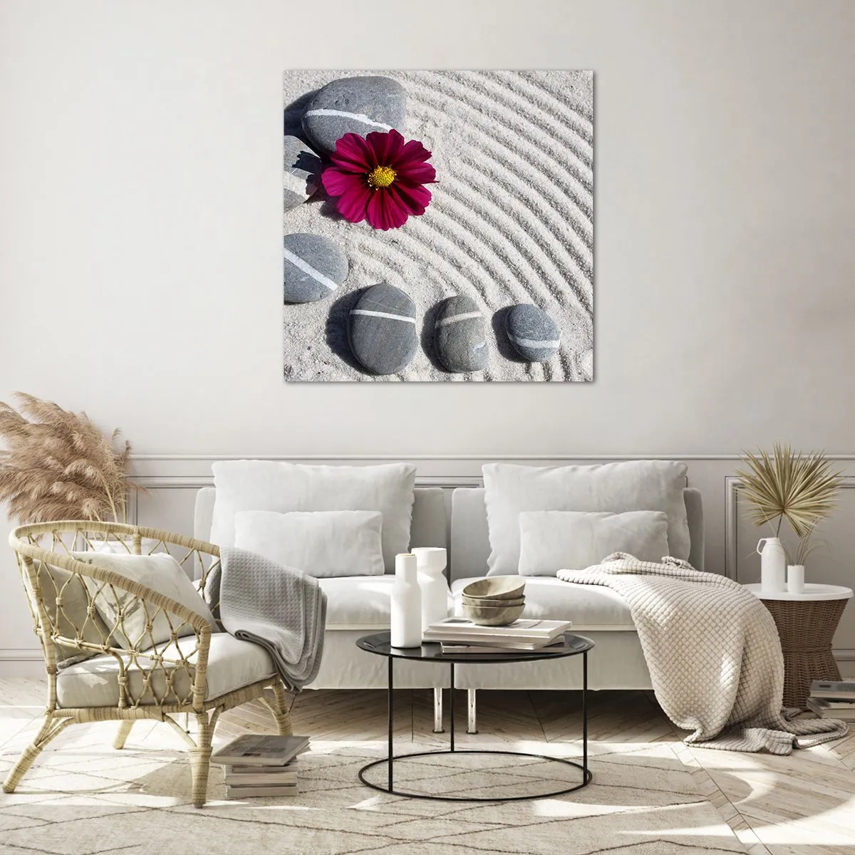 Schilderen op glas - Energie en rust van de magische cirkel van de natuur - 70x70 cm