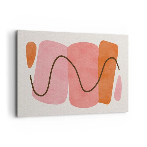 Schilderen op canvas - zachte beweging van vormen - 120x80 cm