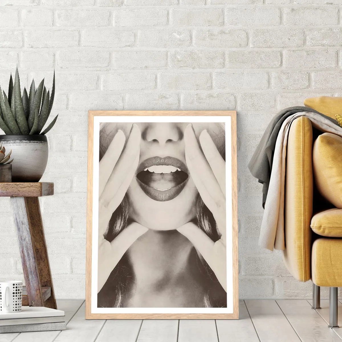 Een poster in een licht eiken lijst - Ik kom al! - 70x100 cm