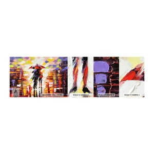 Fotobehang Staaltje Standard Eco - Samen door de nacht en regen - Abstractie, Verliefd stel, Lopen in de regen - 100x30 cm