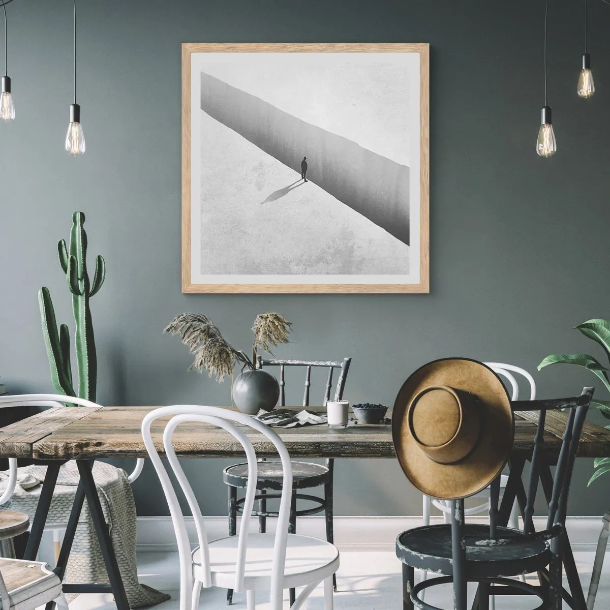 Een poster in een licht eiken lijst - Een duidelijk doel - 40x40 cm