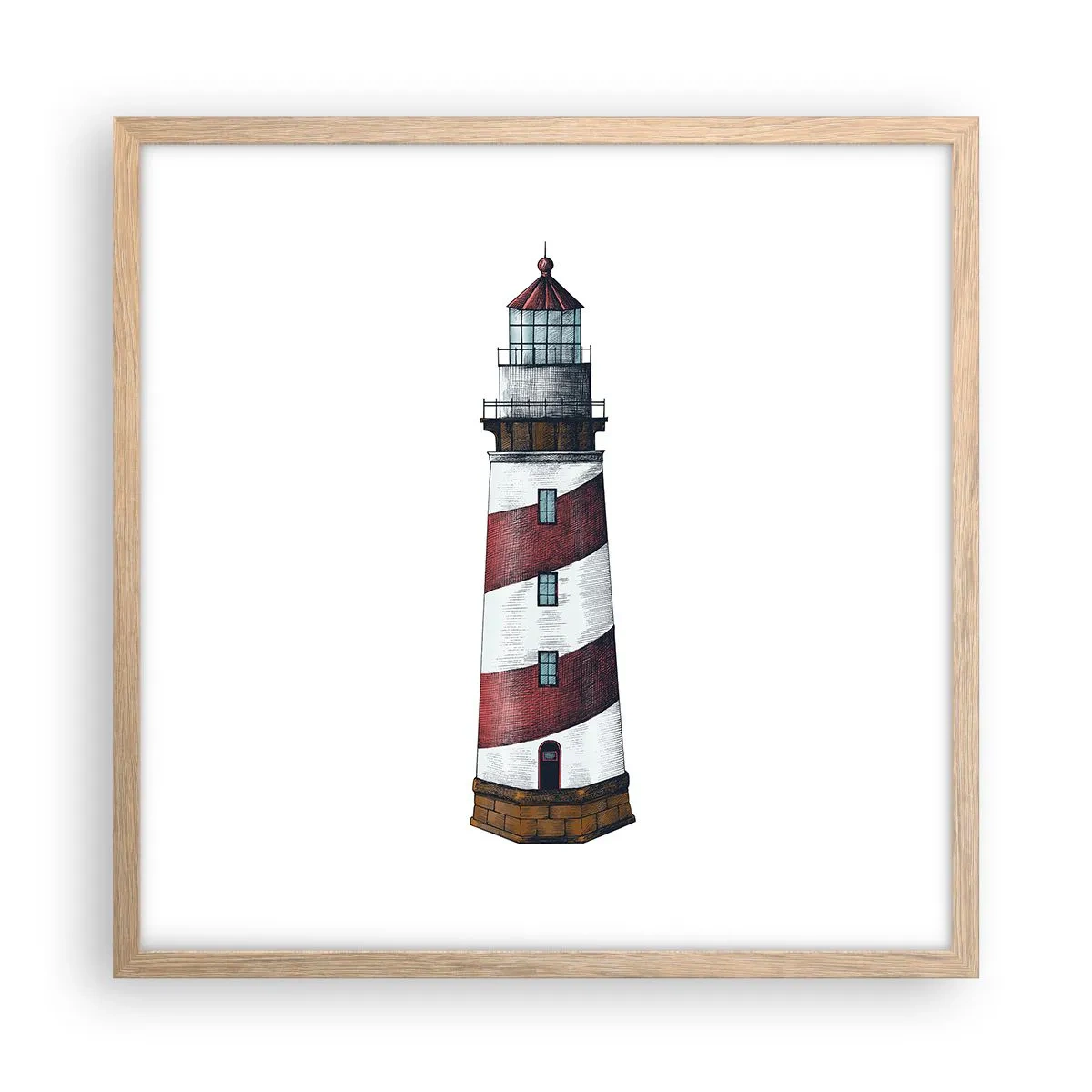 Een poster in een licht eiken lijst - Altijd op zijn hoede - 50x50 cm