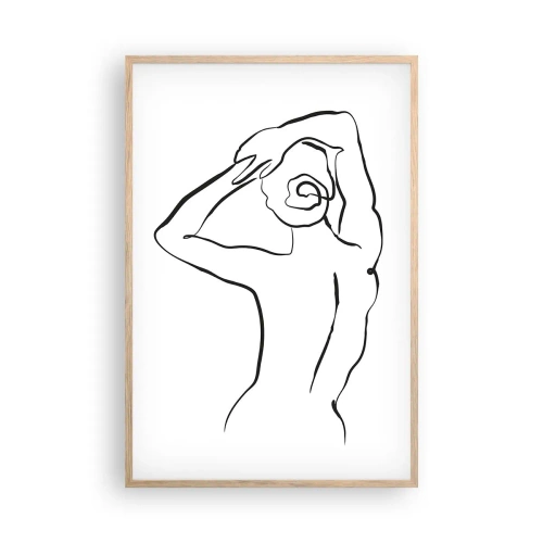 Een poster in een licht eiken lijst - Naakt in de ochtend - 61x91 cm