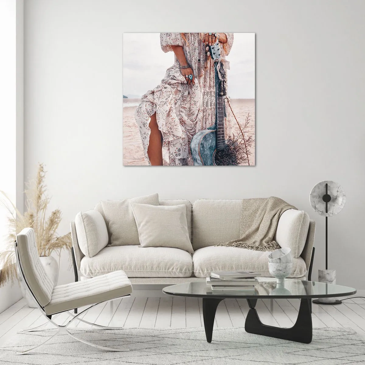 Schilderen op glas - Kinderen bloemen onderweg - 50x50 cm