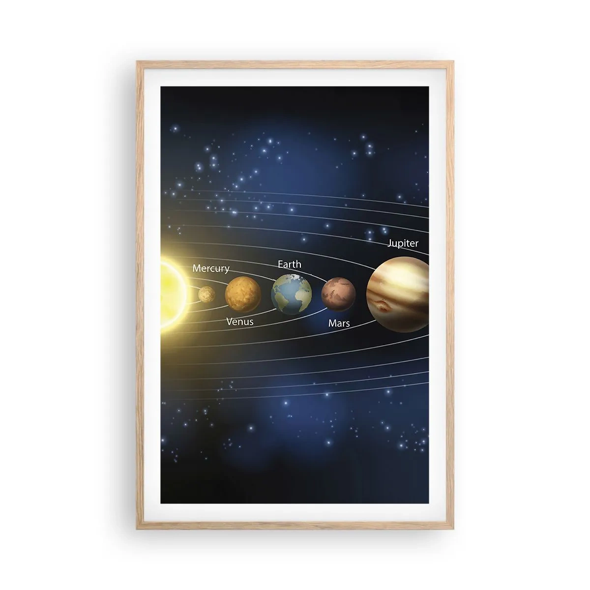 Een poster in een licht eiken lijst - Een van de tien - 61x91 cm