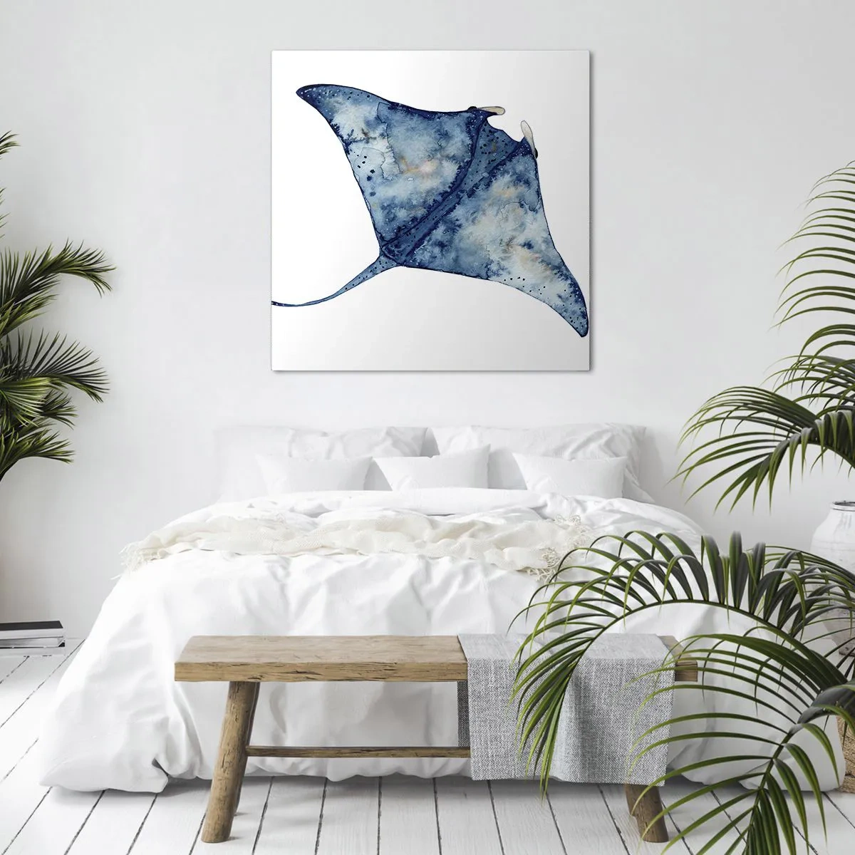 Schilderen op canvas - Leven in blauw - 70x70 cm