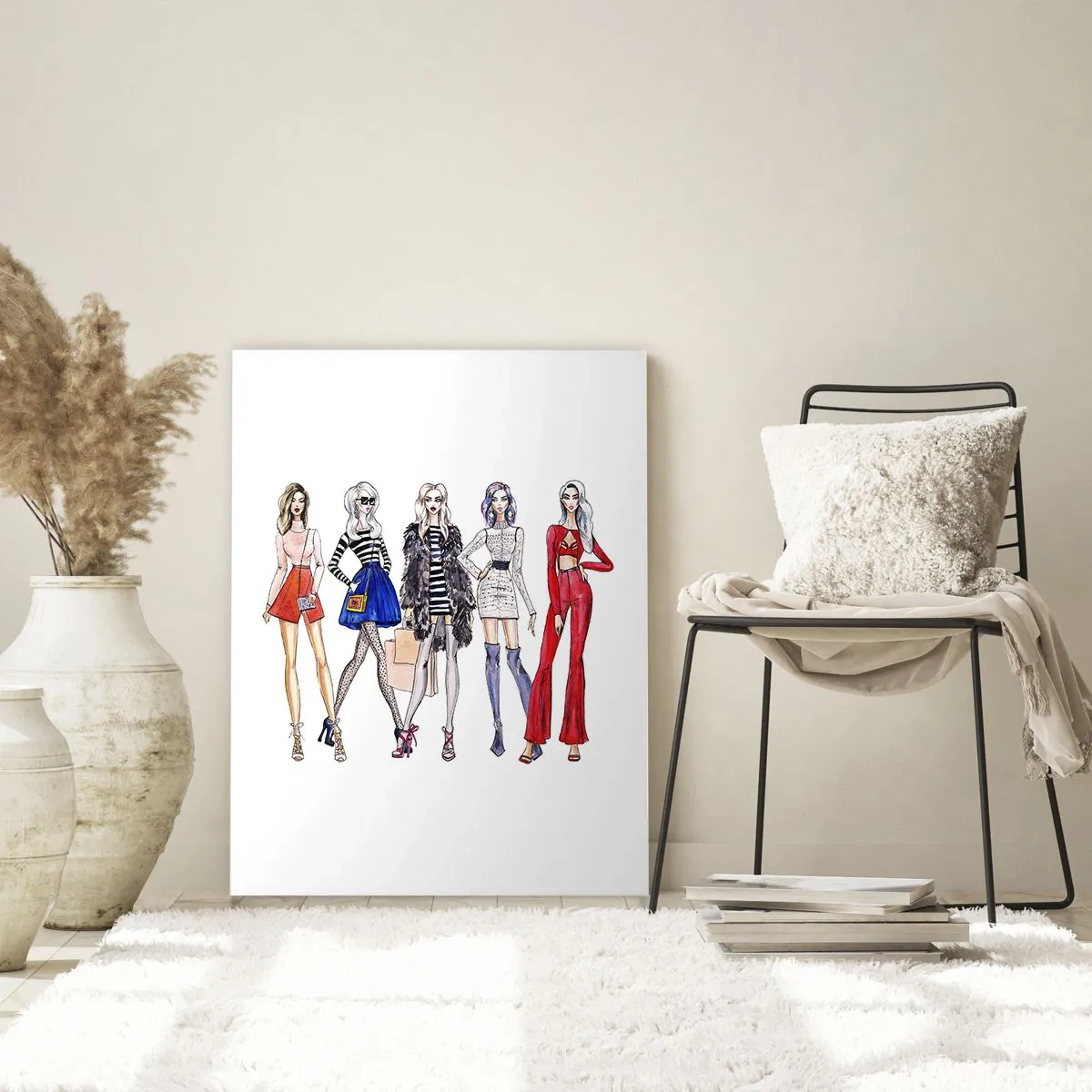 Schilderen op glas - Elke week Fashion Week - 70x100 cm