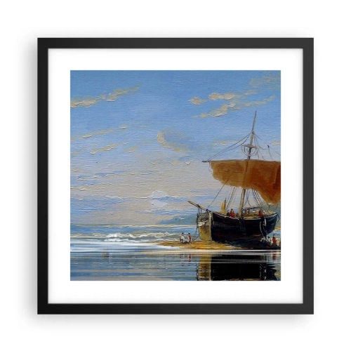 Poster in een zwarte lijst - Water, bodem, lucht - 40x40 cm