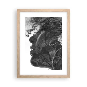 Een poster in een licht eiken lijst - Verstrikt in dromen - 30x40 cm