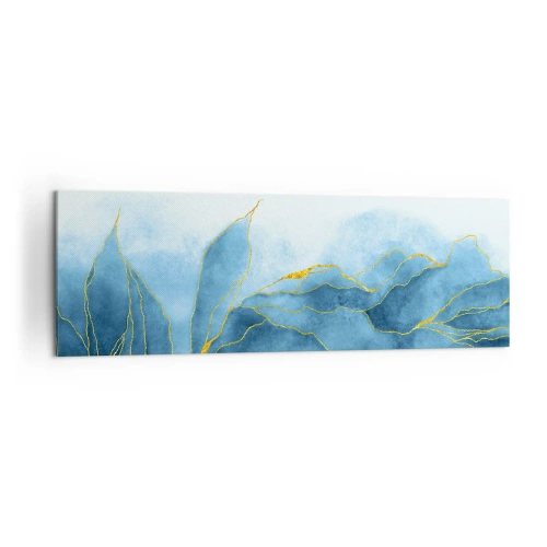 Schilderen op canvas - Blauw in goud - 160x50 cm