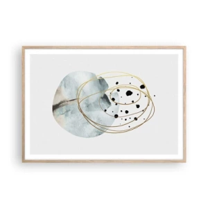 Een poster in een licht eiken lijst - Omarmd door de ruimte - 100x70 cm