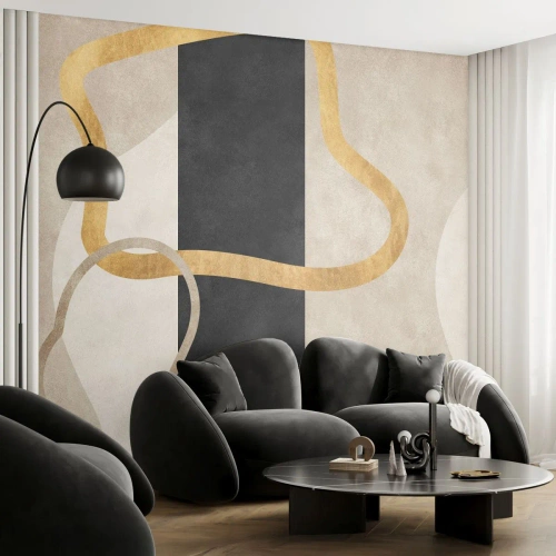 Fotobehang op maat Premium Sand - Verwarde vormen - Art-deco, Minimalisme, Abstractionisme