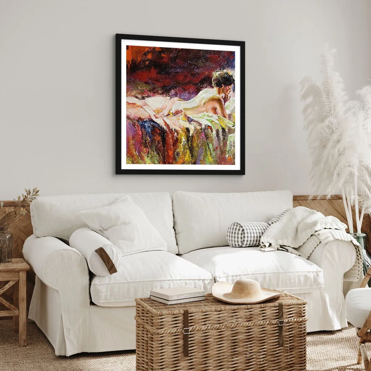 Poster in een zwarte lijst - Venus in gedachten - 30x30 cm