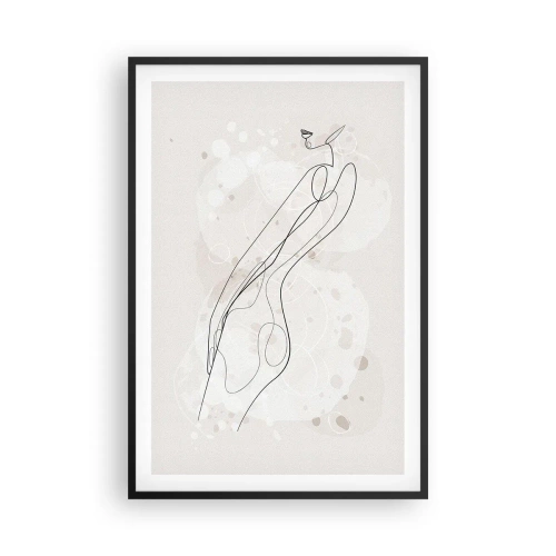 Poster in een zwarte lijst - De blik dwaalt af - 61x91 cm