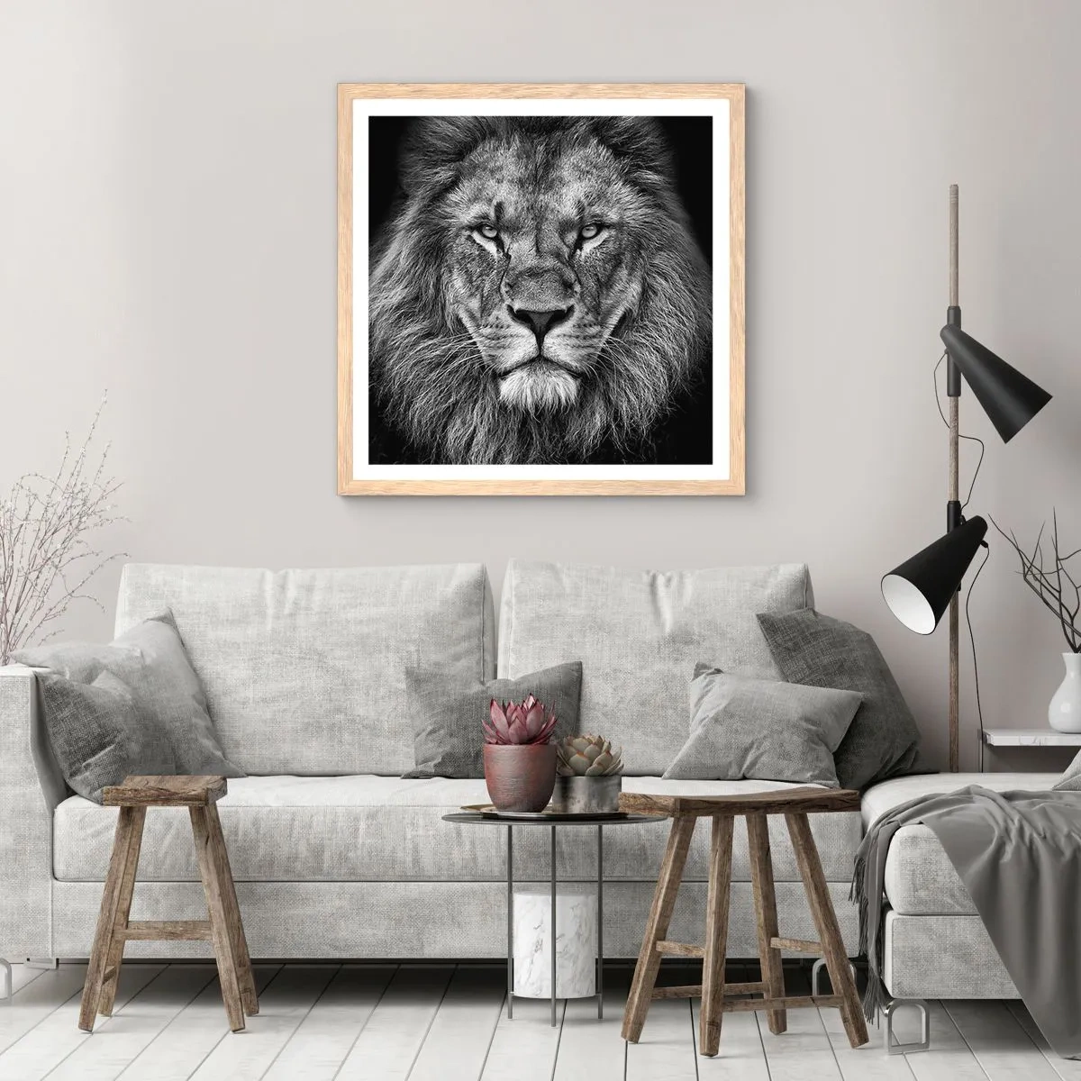 Een poster in een licht eiken lijst - In een kroningskleed - 40x40 cm