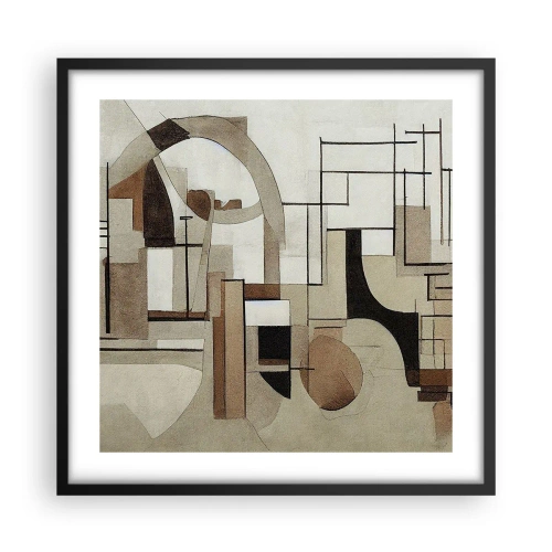 Poster in een zwarte lijst - Stadslandschap 2.0 - 50x50 cm