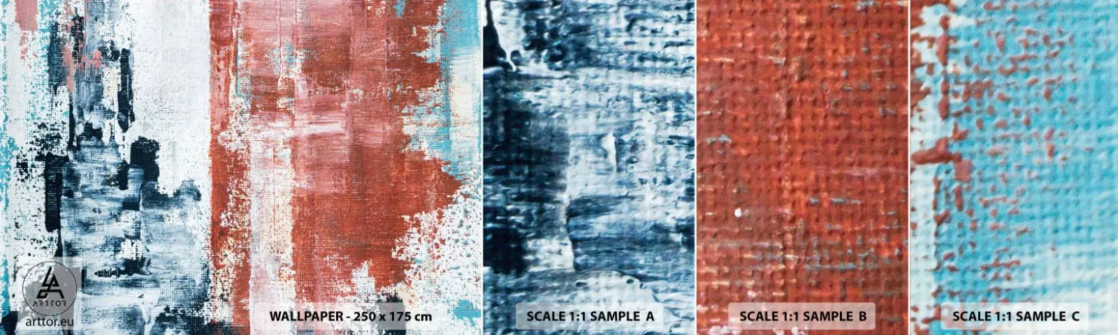 Fotobehang Staaltje Standard Eco - Fifty Fifty abstract - Abstractie, Deel, Schilderen - 100x30 cm