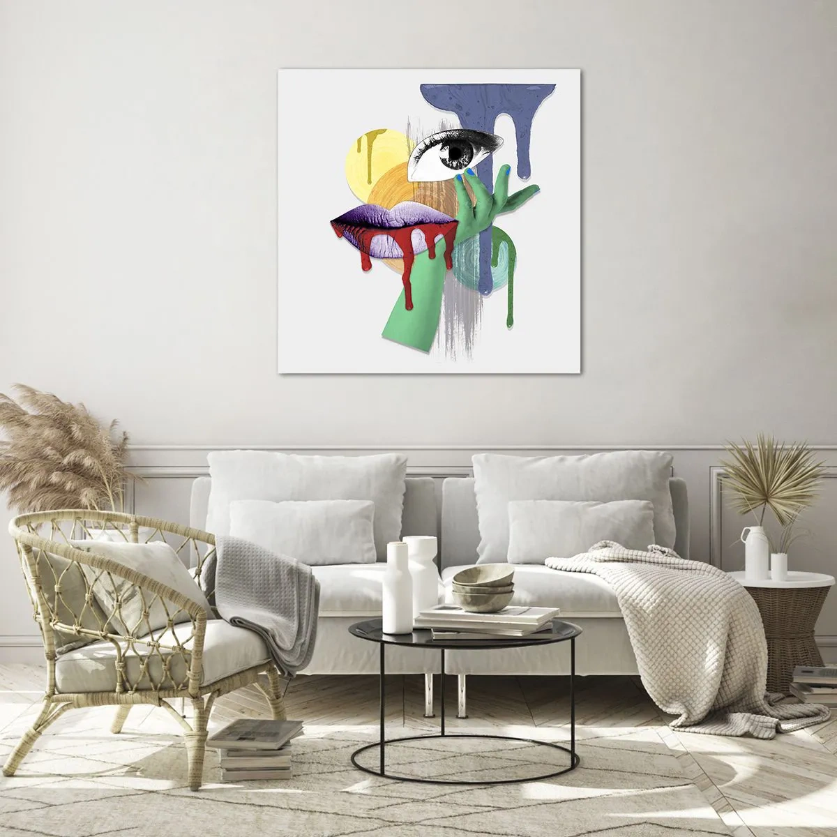 Schilderen op glas - Een gedeconstrueerd portret - 40x40 cm