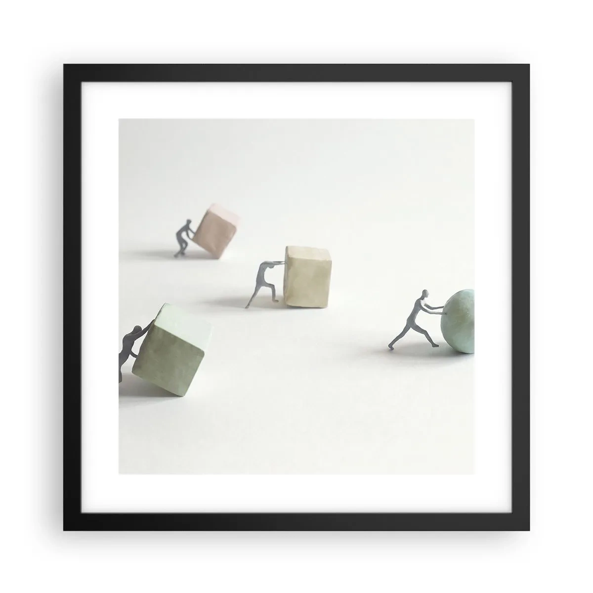 Poster in een zwarte lijst - Puur leven - 40x40 cm