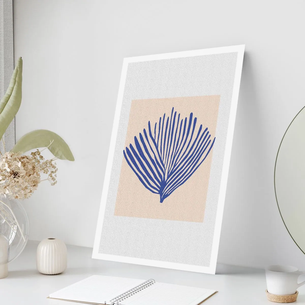 Poster - Blauwe waaier - 40x50 cm