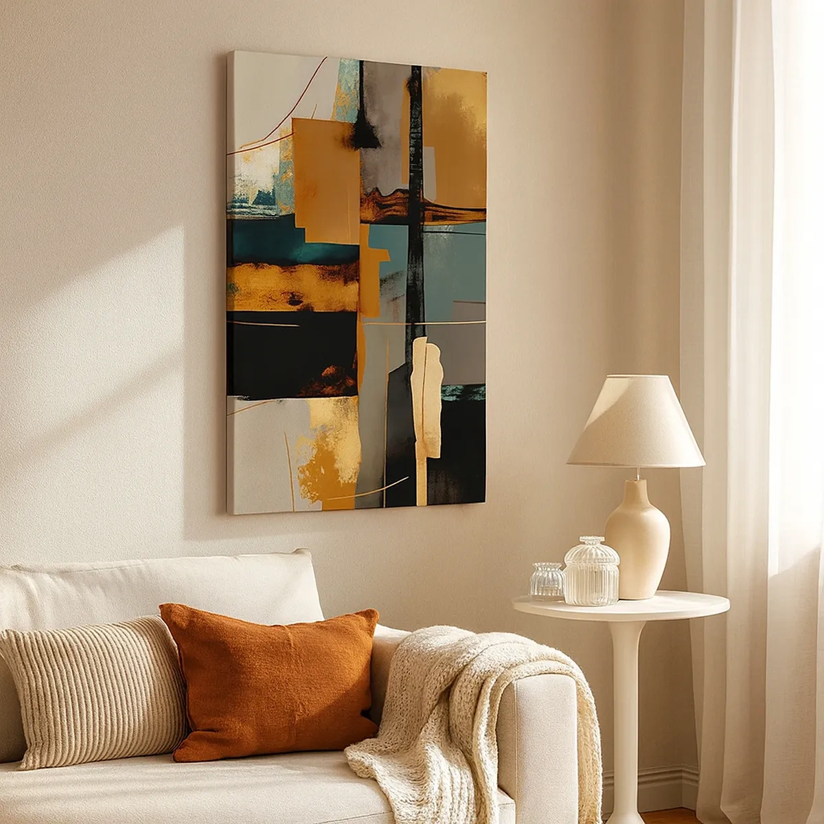 Schilderen op canvas - Abstractie – licht en schaduw - 50x70 cm