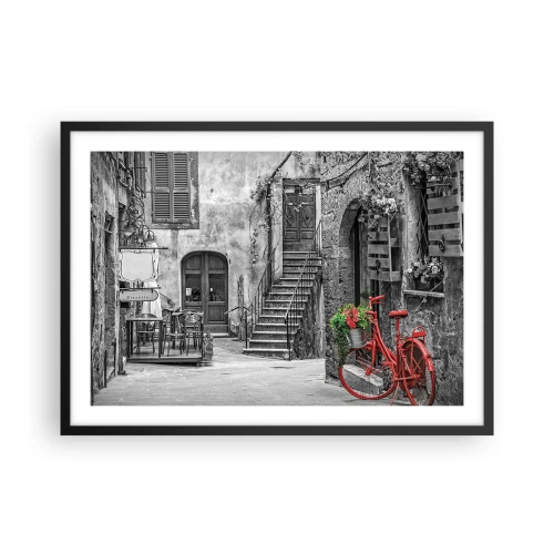 Poster in een zwarte lijst - Toscaanse steeg - 70x50 cm
