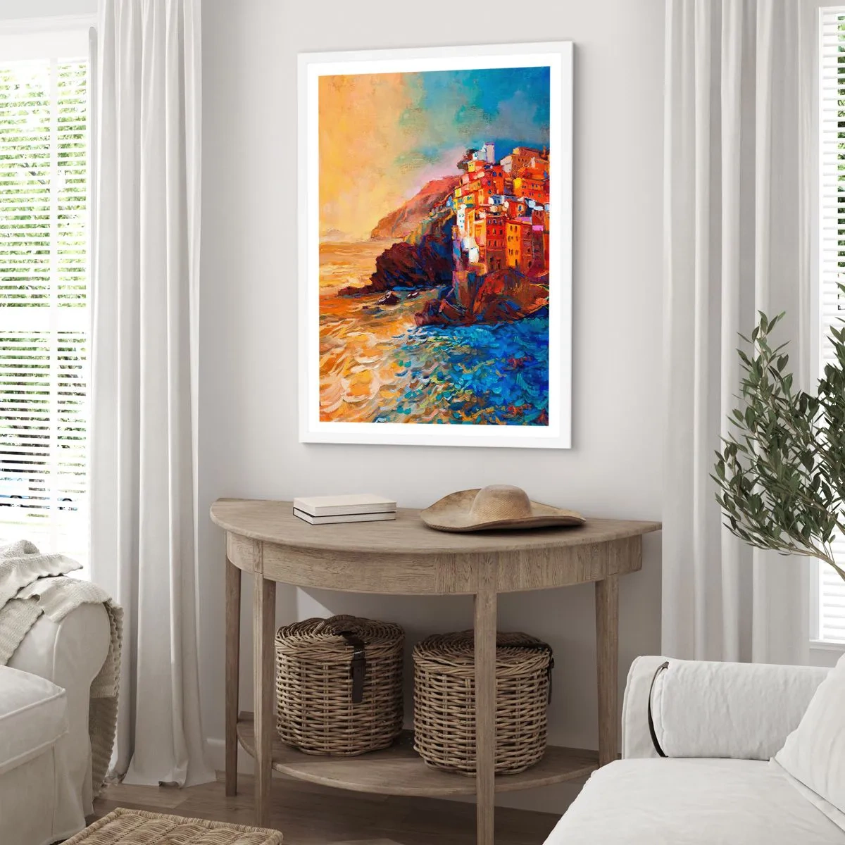 Poster in een witte lijst - Italiaanse sfeer - 70x100 cm