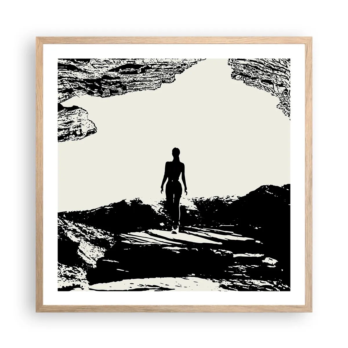 Een poster in een licht eiken lijst - Een nieuwe kijk - 60x60 cm