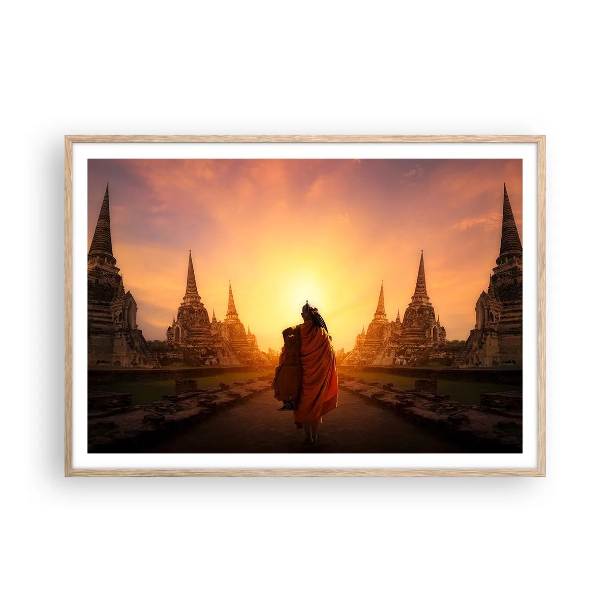 Een poster in een licht eiken lijst - In vrede voor de eeuwigheid - 100x70 cm