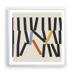 Poster in een witte lijst - Domino – compositie - 60x60 cm