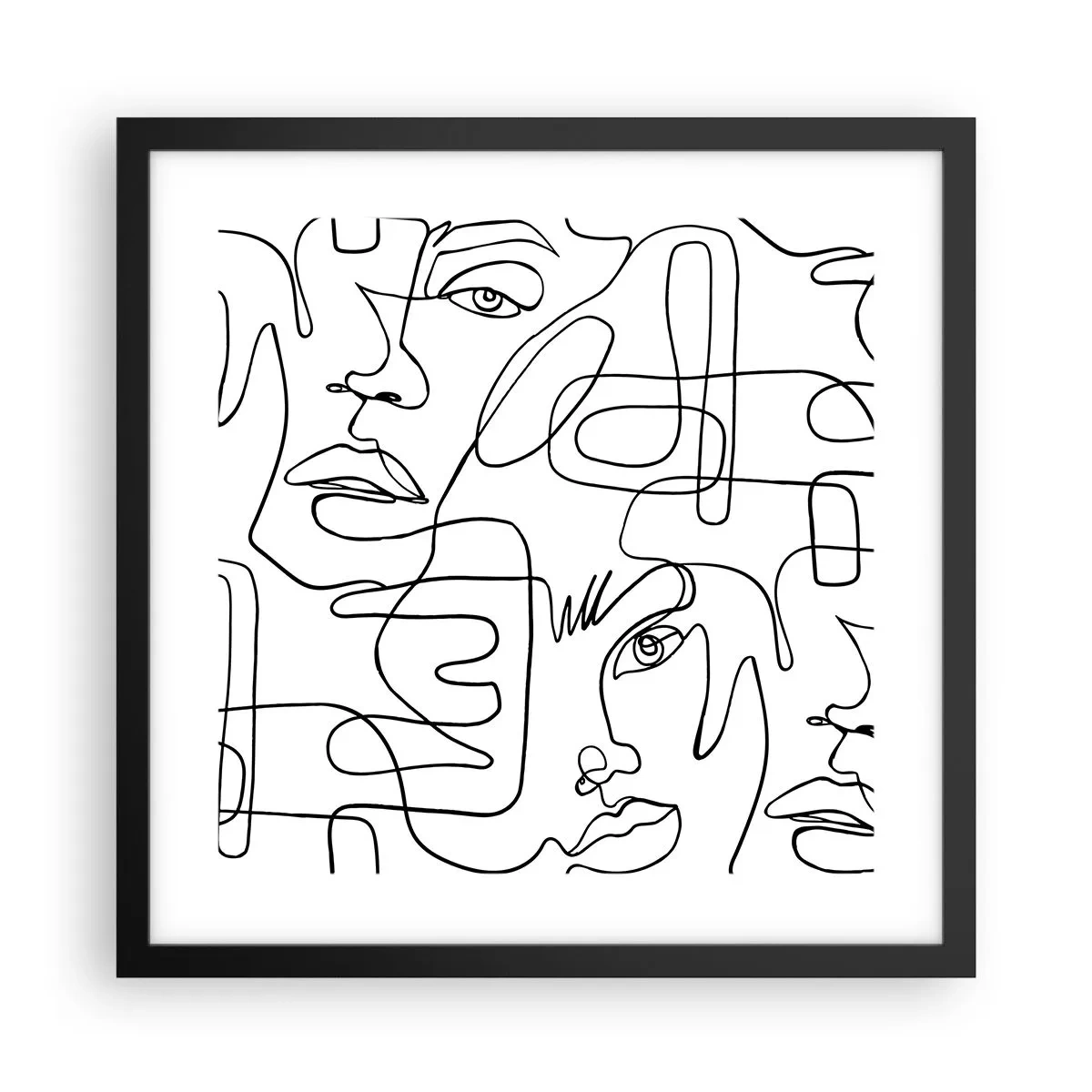 Poster in een zwarte lijst - In verwarde emoties - 40x40 cm