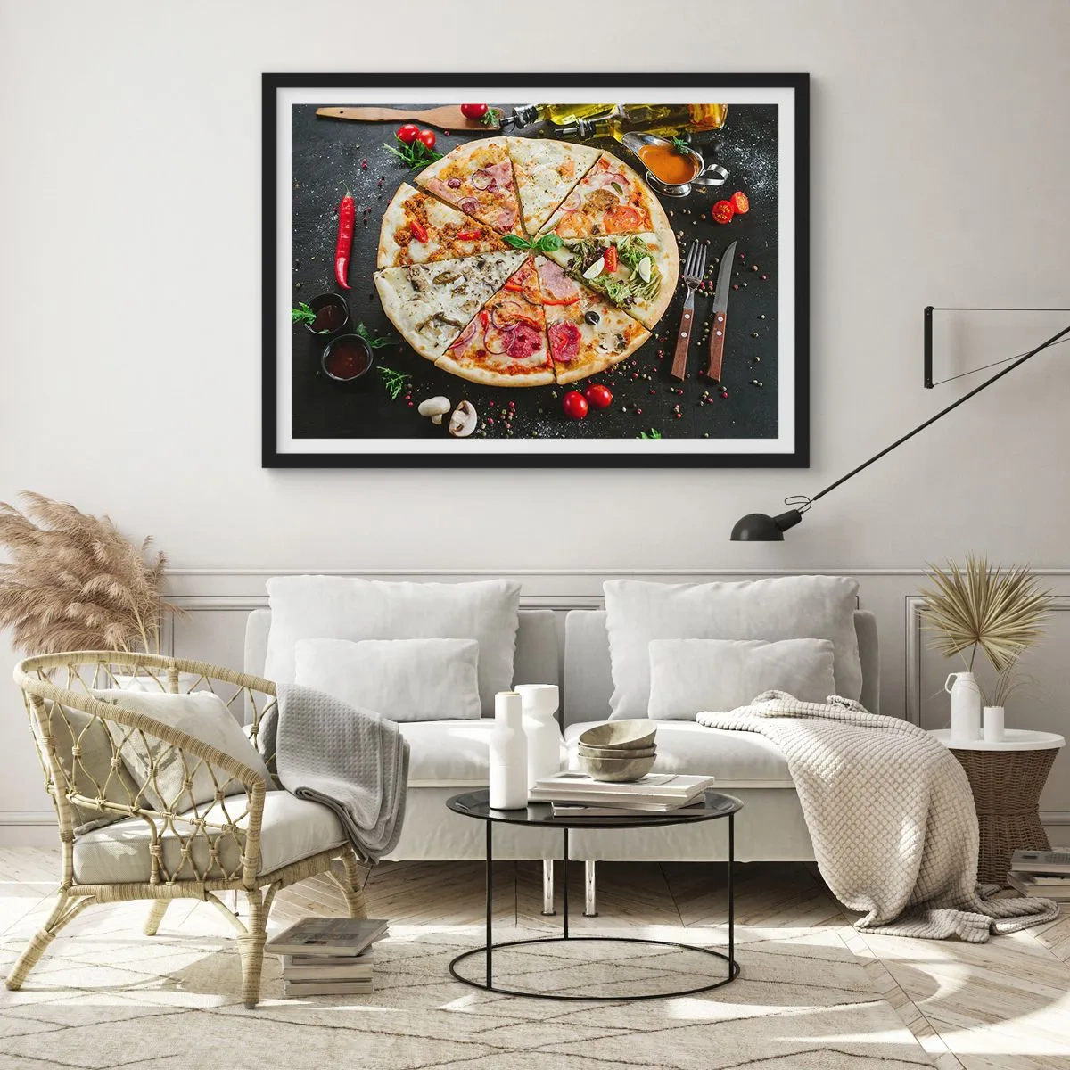 Poster in een zwarte lijst - Een scala aan smaken - 100x70 cm